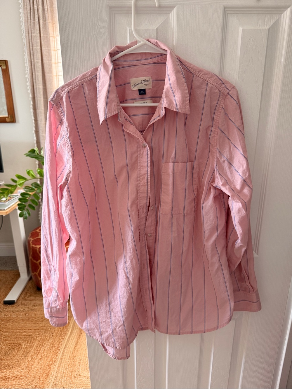 Universal Thread Pink Striped Button-Down Shirt